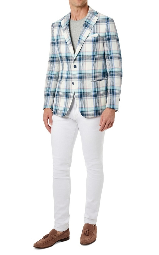 Tallia Men's Slim-Fit Multicolor Plaid Blazer